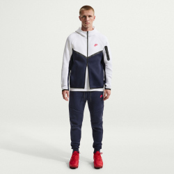 NIKE Tech Fleece Windrunner Kapuzenjacke 100 - white/obsidian/speed red XXL