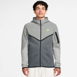 NIKE Tech Fleece Windrunner Kapuzenjacke 077 - lt smoke grey/cool grey/photon dust/volt S