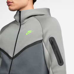 NIKE Tech Fleece Windrunner Kapuzenjacke 077 - lt smoke grey/cool grey/photon dust/volt S