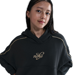 NIKE Sportswear Club Fleece Boxy Hoodie Mädchen 010 - black/metallic gold XL (156-166 cm)