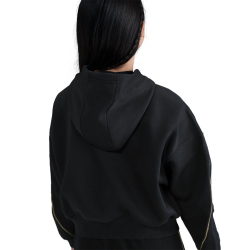 NIKE Sportswear Club Fleece Boxy Hoodie Mädchen 010 - black/metallic gold XL (156-166 cm)