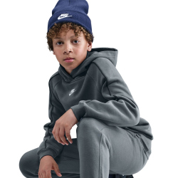 NIKE Sportswear Club Fleece Kapuzen-Trainingsanzug Kinder 084 - smoke grey/smoke grey/game royal/white M (137-147 cm)