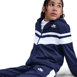 NIKE Sportswear Dri-FIT Kapuzen-Trainingsanzug Kinder 410 - midnight navy/white/white M (137-147 cm)