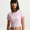 NIKE Sportswear Chill Knit Cropped T-Shirt Damen 665 - pink foam/sail XS