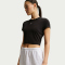 NIKE Sportswear Chill Knit Cropped T-Shirt Damen 013 - black/white XS