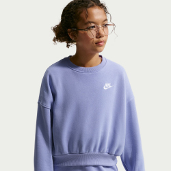 NIKE Sportswear Club Fleece Boxy Crewneck Sweatshirt Mädchen 569 - light thistle/light thistle/white S (128-137 cm)