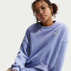 NIKE Sportswear Club Fleece Boxy Crewneck Sweatshirt Mädchen 569 - light thistle/light thistle/white L (146-156 cm)