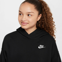 NIKE Sportswear Club Fleece Oversize Hoodie Kinder 010 - black/white XS (122-128 cm)