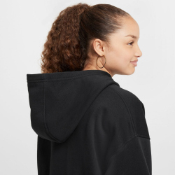 NIKE Sportswear Club Fleece Oversize Hoodie Kinder 010 - black/white XS (122-128 cm)