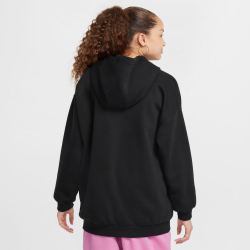 NIKE Sportswear Club Fleece Oversize Hoodie Kinder 010 - black/white XS (122-128 cm)