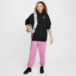 NIKE Sportswear Club Fleece Oversize Hoodie Kinder 010 - black/white XS (122-128 cm)