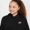 NIKE Sportswear Club Fleece Oversize Hoodie Kinder 010 - black/white XS (122-128 cm)