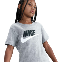 NIKE Sportswear T-Shirt Kinder 064 - dk grey heather/black/white S (128-137 cm)