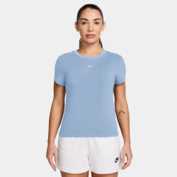 NIKE Sportswear Chill Knit Mod-Cropped T-Shirt Damen 407 - hydrogen blue/sail XL