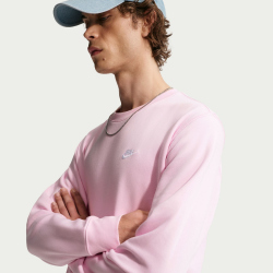 NIKE Club Crew Fleece-Sweatshirt Herren 663 - pink foam/white M