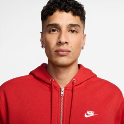 NIKE Club Fleece-Kapuzenjacke Herren 657 - university red/university red/white M