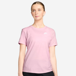 NIKE Sportswear Club Essentials T-Shirt Damen 663 - pink foam/white XL