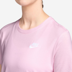 NIKE Sportswear Club Essentials T-Shirt Damen 663 - pink foam/white XL