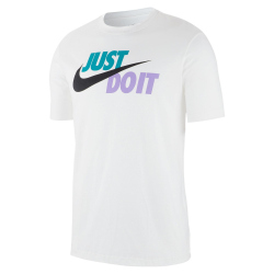 NIKE Sportswear JUST DO IT T-Shirt Herren 101 - white/spirit teal/atomic violet/black XL
