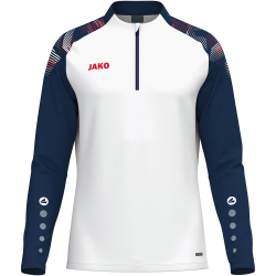 JAKO Sonic 1/4-Zip Sweatshirt 039 - weiß/marine/rot S
