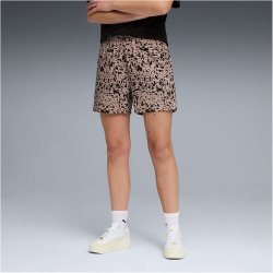 PUMA Essentials Graphic Animal High-Waist Allover Print Woven 4 Shorts Damen