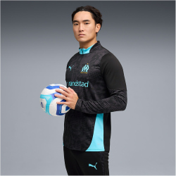 PUMA Olympique Marseille 1/4-Zip Trainings-Top 2025/26 Herren 26 - PUMA black/team aqua L