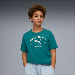 PUMA Class Graphic T-Shirt Jungen 41 - emerald ice 128