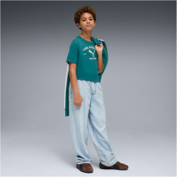 PUMA Class Graphic T-Shirt Jungen 41 - emerald ice 128
