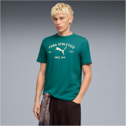 PUMA Class Graphic T-Shirt Herren 41 - emerald ice M