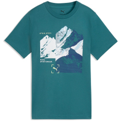 PUMA Graphic Mountain T-Shirt Jungen 41 - emerald ice 128