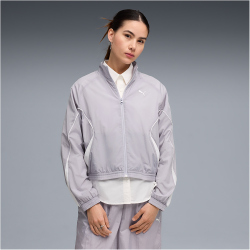 PUMA Sport Relaxed Webjacke Damen 82 - vibrant silver XS