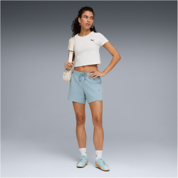 PUMA Essentials Elevated Mid-Waist 5" Shorts Damen 47 - seafoam S