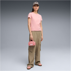 PUMA Essentials Elevated T-Shirt Damen 26 - rosy outlook XS