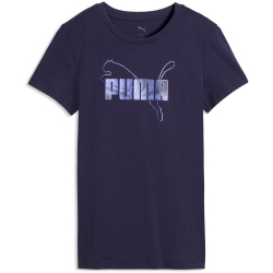 PUMA Essentials Logo Lab Metallic T-Shirt Damen 64 - deep plum S
