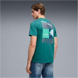PUMA Graphic Sports T-Shirt Herren 41 - emerald ice S