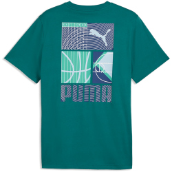 PUMA Graphic Sports T-Shirt Herren 41 - emerald ice S