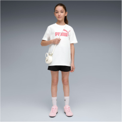 PUMA Essentials No.1 Logo T-Shirt + Shorts Set Mädchen 52 - PUMA white/wild pink 152