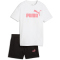 PUMA Essentials No.1 Logo T-Shirt + Shorts Set Mädchen 52 - PUMA white/wild pink 176