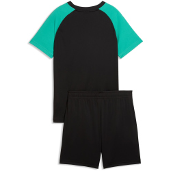 PUMA Essentials No.1 Logo Poly T-Shirt + Shorts Set Jungen 51 - PUMA black/vibrant green 152