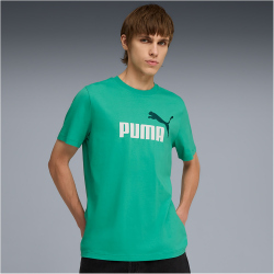 PUMA Essentials 2 Color No. 1 Logo T-Shirt Herren 40 - vibrant green M