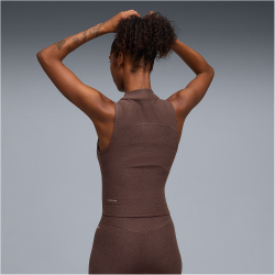 PUMA Cloudspun 1/4-Zip Tanktop Damen 13 - chocolate brown XS