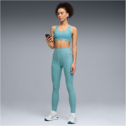 PUMA Cloudspun Mid Support Sport-BH Damen 46 - baltic sea blue L