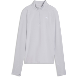 PUMA Run Velocity Cloudspun 1/4-Zip langarm Laufshirt Damen 82 - vibrant silver M