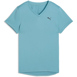 PUMA Tad Essential V-Neck Trainingsshirt Damen 98 - baltic sea blue S