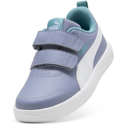 PUMA Courtflex V3 Sneaker mit Klettverschluss Kinder 17 - gray sky/puma white/baltic sea blue 30
