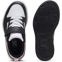 PUMA Rebound V6 Lo AC+ Sneaker mit Klettverschluss Kinder 37 - PUMA white/PUMA black/pearl pink 30