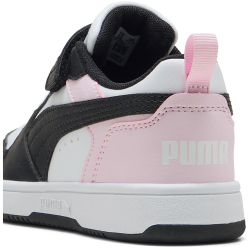 PUMA Rebound V6 Lo AC+ Sneaker mit Klettverschluss Kinder 37 - PUMA white/PUMA black/pearl pink 35