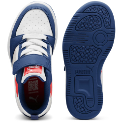 PUMA Rebound V6 Lo AC+ Sneaker mit Klettverschluss Kinder 33 - blue jewel/feather gray/puma white 30