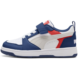 PUMA Rebound V6 Lo AC+ Sneaker mit Klettverschluss Kinder 33 - blue jewel/feather gray/puma white 32