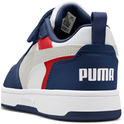 PUMA Rebound V6 Lo AC+ Sneaker mit Klettverschluss Kinder 33 - blue jewel/feather gray/puma white 32